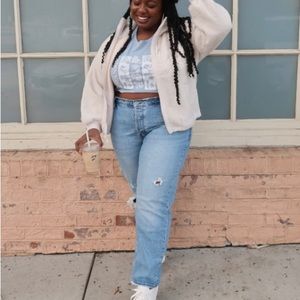 Abercrombie plus High rise dad Jean